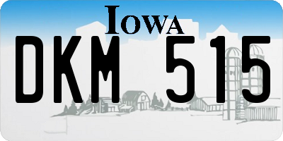 IA license plate DKM515