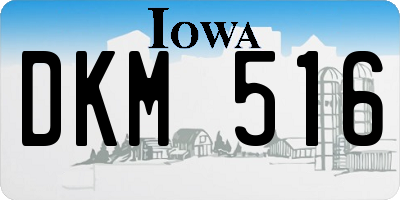 IA license plate DKM516