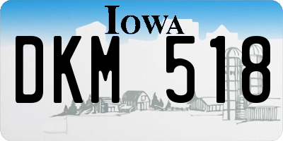 IA license plate DKM518