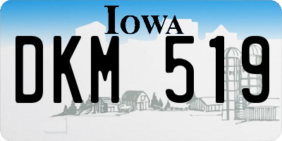 IA license plate DKM519