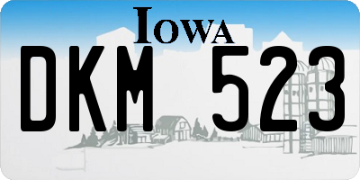 IA license plate DKM523