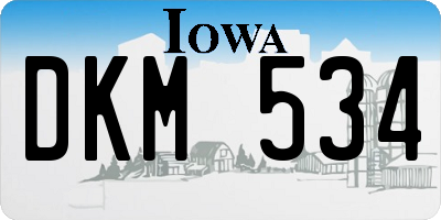 IA license plate DKM534