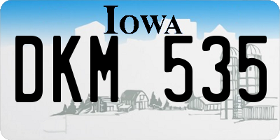 IA license plate DKM535
