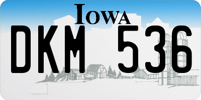 IA license plate DKM536
