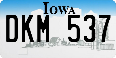 IA license plate DKM537