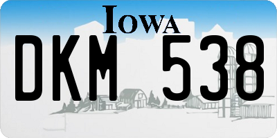 IA license plate DKM538