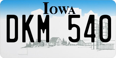 IA license plate DKM540