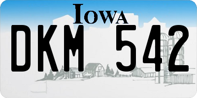 IA license plate DKM542