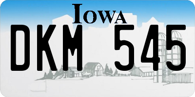 IA license plate DKM545