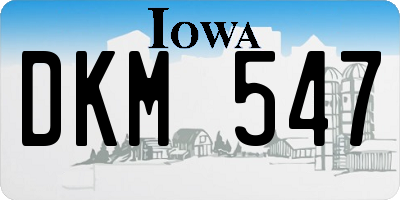 IA license plate DKM547