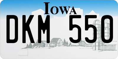 IA license plate DKM550