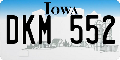 IA license plate DKM552