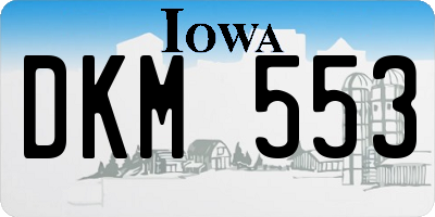 IA license plate DKM553
