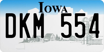 IA license plate DKM554