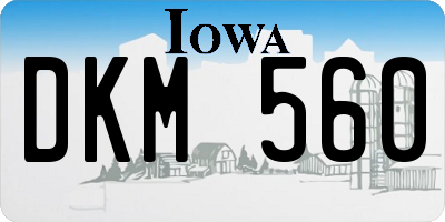 IA license plate DKM560