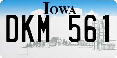 IA license plate DKM561