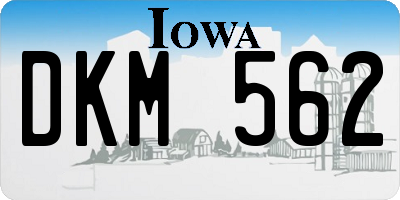 IA license plate DKM562
