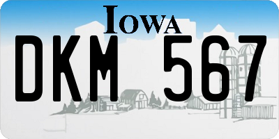 IA license plate DKM567