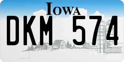 IA license plate DKM574