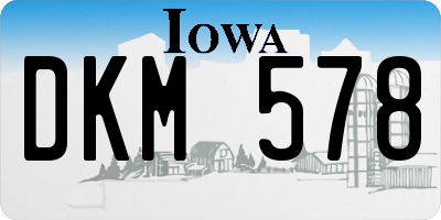 IA license plate DKM578