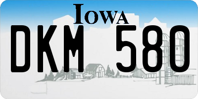 IA license plate DKM580