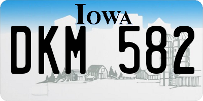 IA license plate DKM582