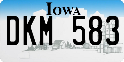 IA license plate DKM583