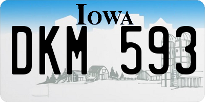 IA license plate DKM593