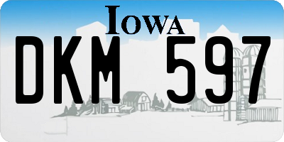 IA license plate DKM597