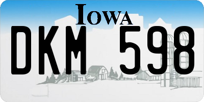 IA license plate DKM598
