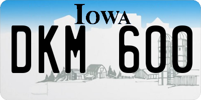 IA license plate DKM600