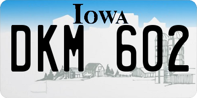 IA license plate DKM602