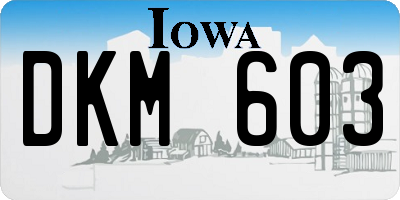 IA license plate DKM603