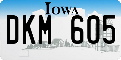 IA license plate DKM605