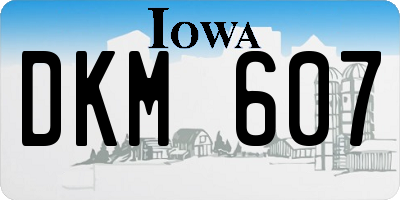 IA license plate DKM607