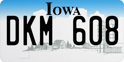 IA license plate DKM608