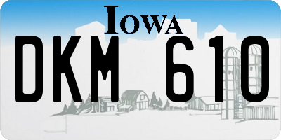 IA license plate DKM610