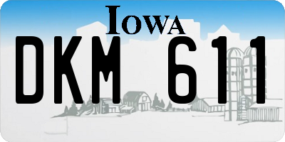 IA license plate DKM611