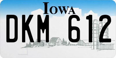 IA license plate DKM612