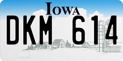 IA license plate DKM614