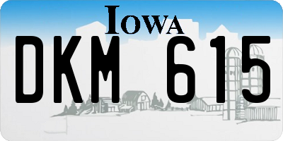 IA license plate DKM615