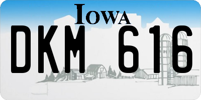 IA license plate DKM616