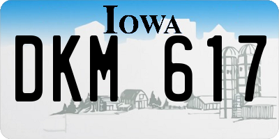 IA license plate DKM617