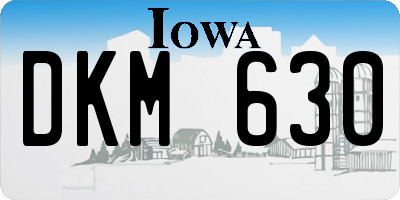 IA license plate DKM630