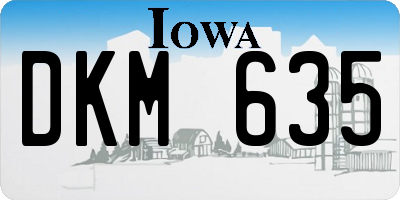 IA license plate DKM635