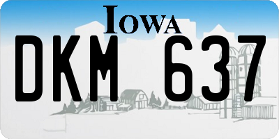 IA license plate DKM637