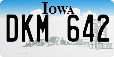 IA license plate DKM642