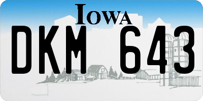 IA license plate DKM643