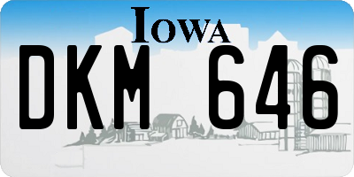 IA license plate DKM646