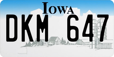 IA license plate DKM647